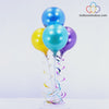 Balloon Bouquet - Blue, Teal, Purple, & Yellow