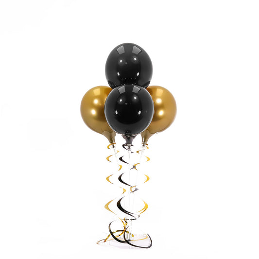 Balloon Bouquet - Black, Gold, Gold & Black