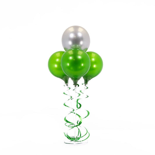 Balloon Bouquet - Silver & Green