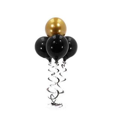 Balloon Bouquet - Gold, Black, Black, & Black